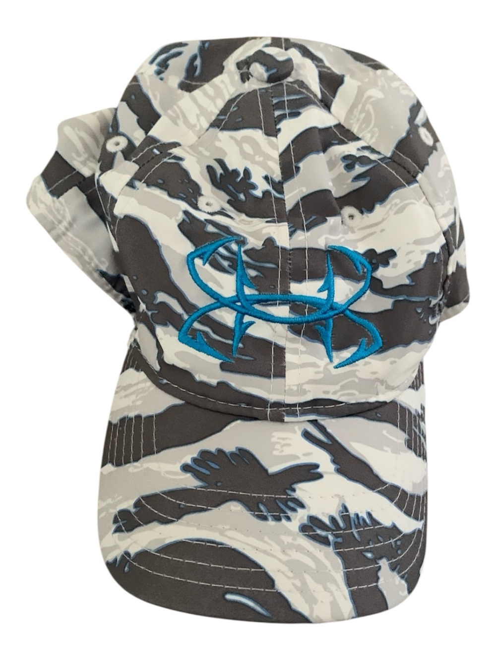 Under Armour Gray & White Camo Cap with Blue Logo-Youth